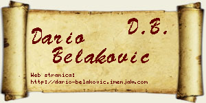 Dario Belaković vizit kartica